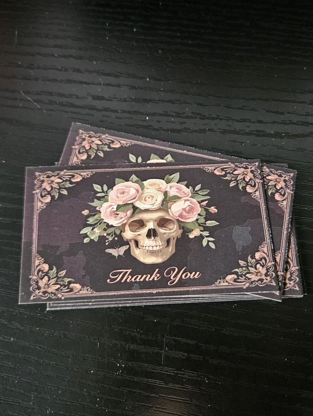 Skull Floral Crown Thank You cards